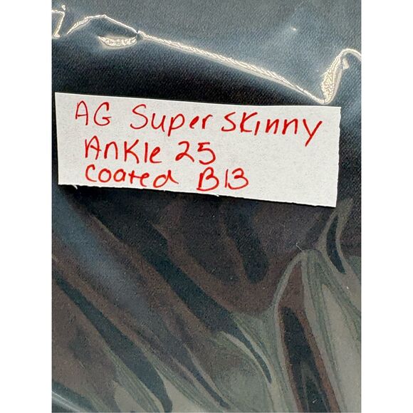 AG Adriano Goldshmeid Jeans The Legging Coated Black Women 25 Super Skinny Ankle - Picture 14 of 14